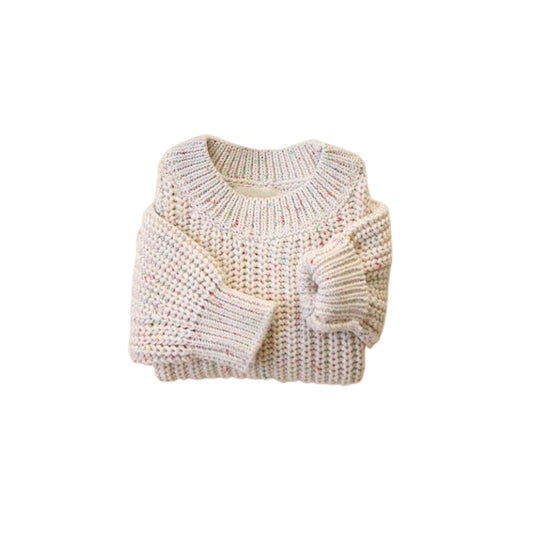 Cream with Colorful Specs Knit Oversize Sweater