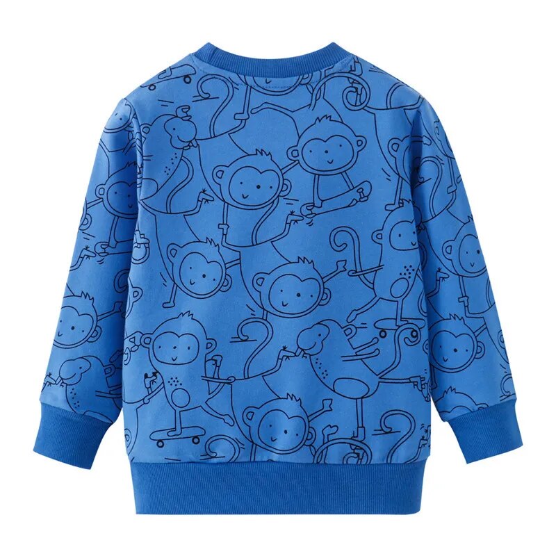 Skateboarding Monkey Blue Sweatshirt